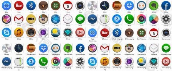 圓形彩色手機(jī)軟件圖標(biāo)